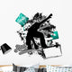 Snowboarding Grunge Template Vector Wall Decal