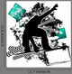 Snowboarding Grunge Template Vector Wall Decal