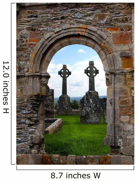 Brick Portcullis and Celtic Crosses Wall Decal