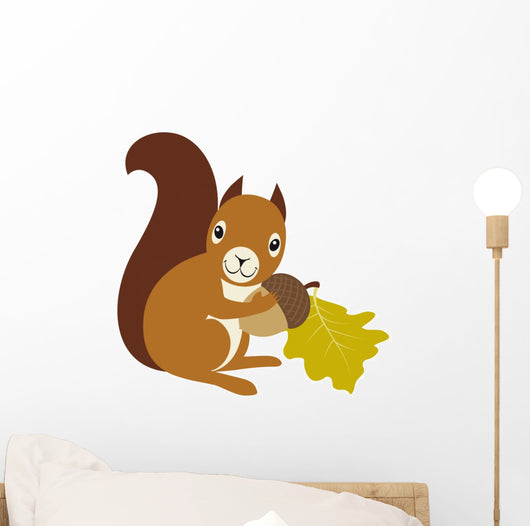 Squirrel with Acorn and Wall Decal