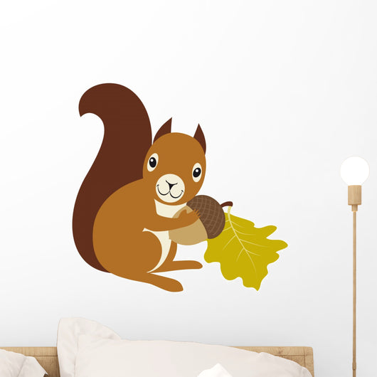 Squirrel with Acorn and Wall Decal