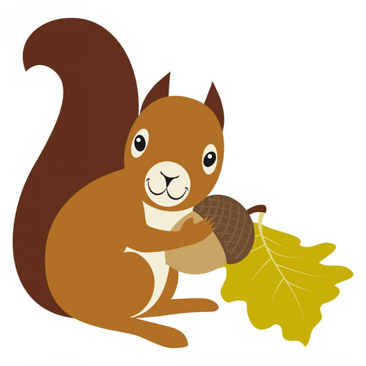 Squirrel with Acorn and Wall Decal