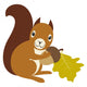 Squirrel with Acorn and Wall Decal