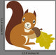 Squirrel with Acorn and Wall Decal