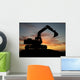 Heavy Excavator over Orange Wall Decal