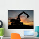 Heavy Excavator over Orange Wall Decal