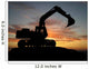 Heavy Excavator over Orange Wall Decal