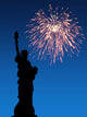 July 4th Fireworks Statue Wall Decal