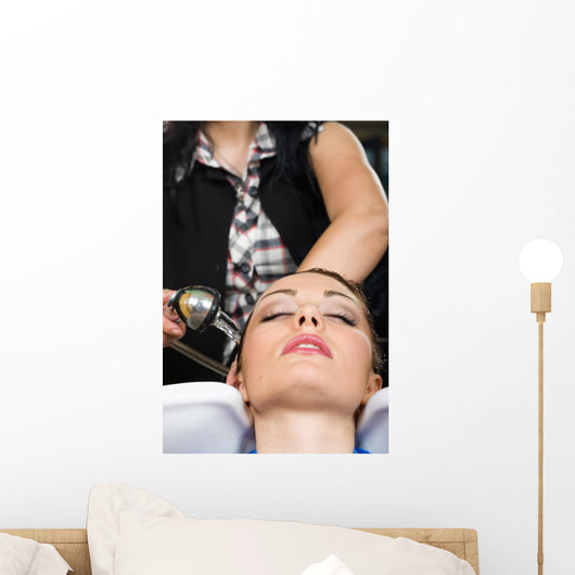 Hairdresser Washing Hair Pretty Wall Decal