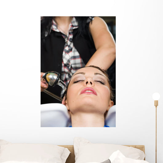 Hairdresser Washing Hair Pretty Wall Decal