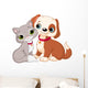 Cartoon Cat and Dog Wall Decal