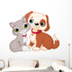 Cartoon Cat and Dog Wall Decal