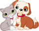 Cartoon Cat and Dog Wall Decal