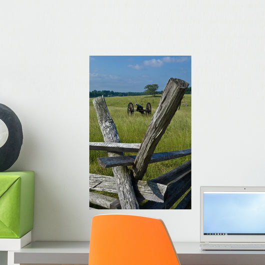 Cannon and Battlefield Fence Wall Decal