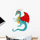 Blue Cartoon Dragon Wall Decal