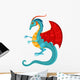 Blue Cartoon Dragon Wall Decal
