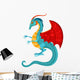 Blue Cartoon Dragon Wall Decal