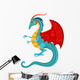 Blue Cartoon Dragon Wall Decal