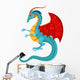 Blue Cartoon Dragon Wall Decal