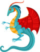 Blue Cartoon Dragon Wall Decal