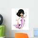 Cute Toon Purple Mermaid Wall Decal