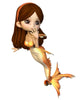 Cute Toon Goldfish Mermaid Wall Decal