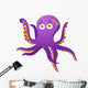 Purple Octopus Isolated on White Wall Decal