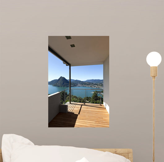Modern Apartment Balcony Lake Wall Decal
