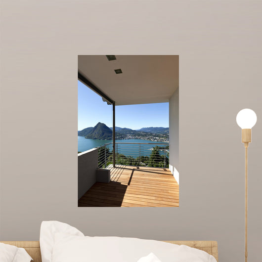 Modern Apartment Balcony Lake Wall Decal