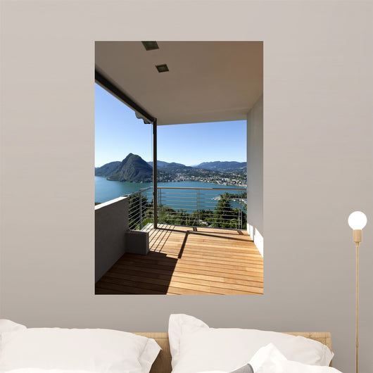 Modern Apartment Balcony Lake Wall Decal