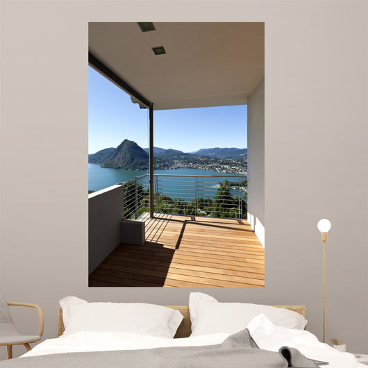 Modern Apartment Balcony Lake Wall Decal