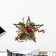 Star Shape Christmas Wreath Wall Decal