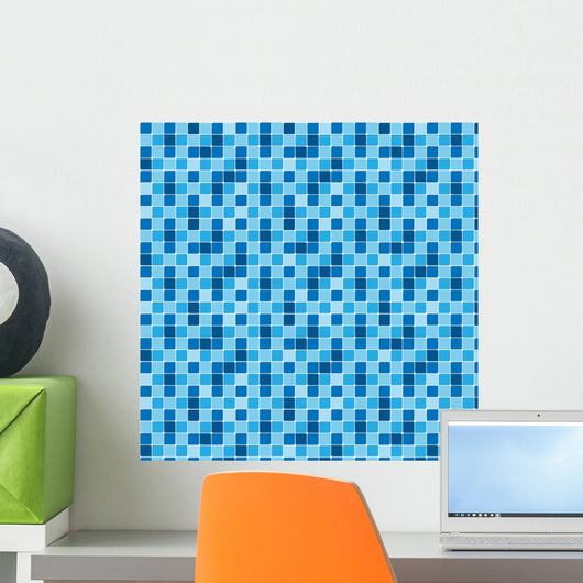 Pattern Blue Tiles Texture Wall Decal