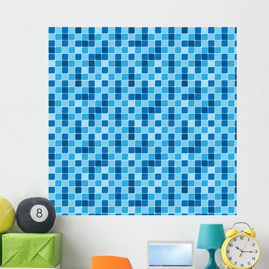 Pattern Blue Tiles Texture Wall Decal