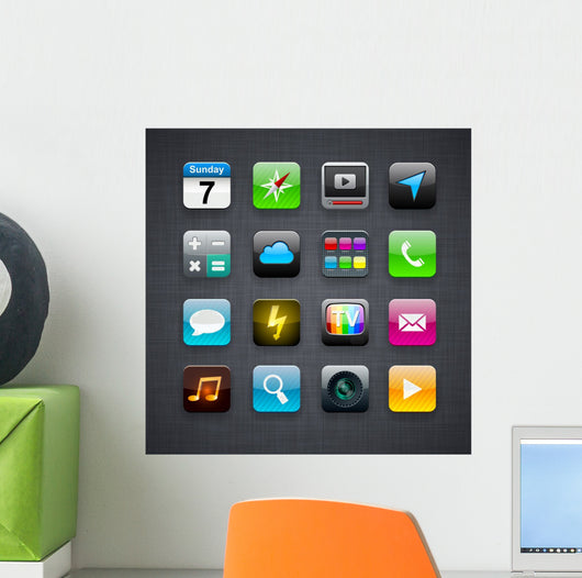 Square Modern App Icons Wall Decal