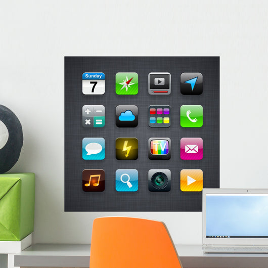 Square Modern App Icons Wall Decal