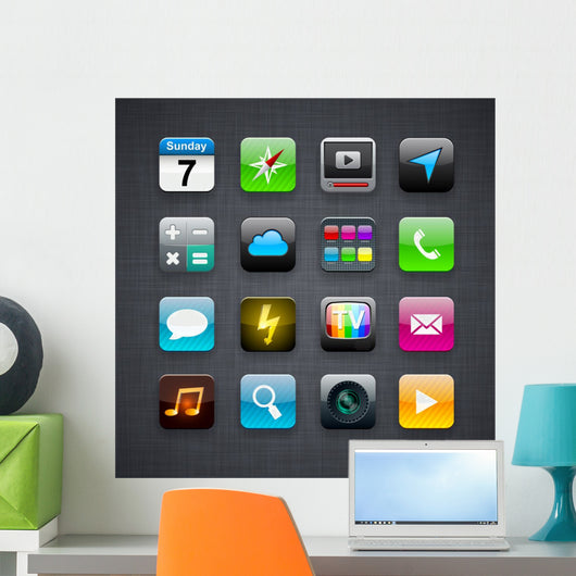 Square Modern App Icons Wall Decal