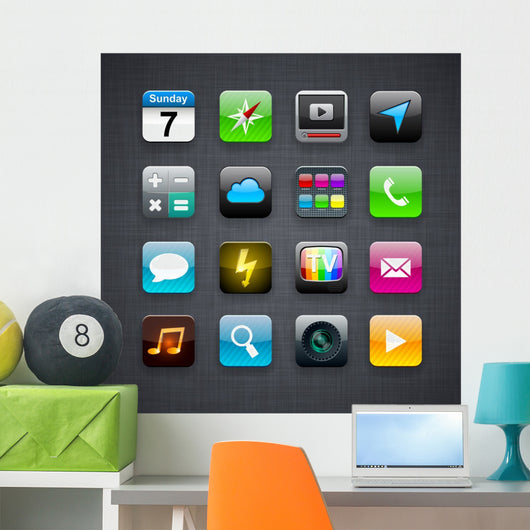 Square Modern App Icons Wall Decal