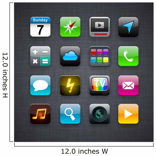 Square Modern App Icons Wall Decal