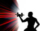Body Building Male Lifting Weight Silhouette Wall Decal