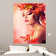 Autumn Beauty Fashion Portrait Wall Decal