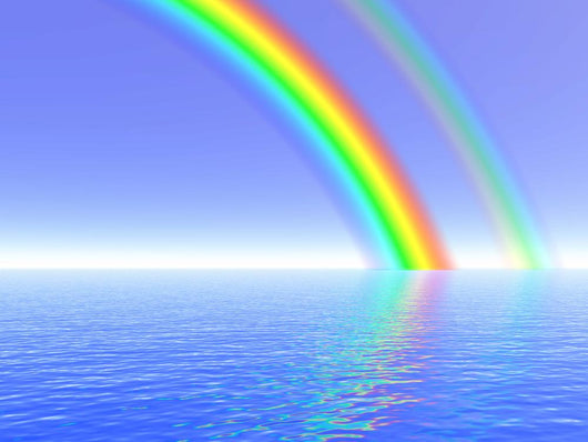 Rainbow over Sea Illustration Wall Decal