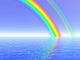 Rainbow over Sea Illustration Wall Decal