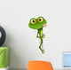 Green Cartoon Frog Peaking Around Corner Wall Decal