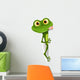 Green Cartoon Frog Peaking Around Corner Wall Decal