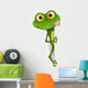 Green Cartoon Frog Peaking Around Corner Wall Decal
