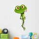 Green Cartoon Frog Peaking Around Corner Wall Decal
