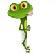 Green Cartoon Frog Peaking Around Corner Wall Decal