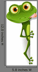Green Cartoon Frog Peaking Around Corner Wall Decal