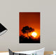 Sunset with Tree Silhouette Wall Decal